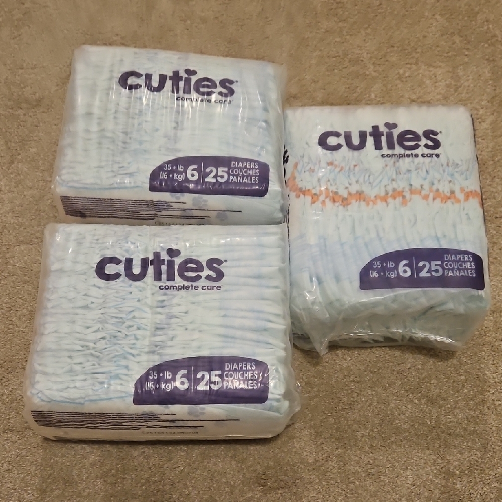 Cuties Size 6 Diapers, 75 Count